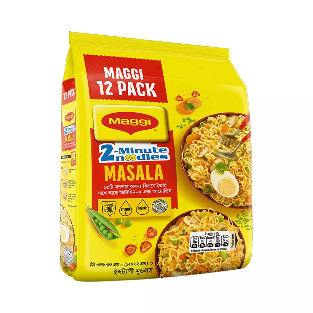 Nestle Maggi 2-Minute Masala Instant Noodles 12pack-744g
